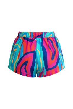 MICAS Short Sets|Vacation Sets-Vibrant Abstract Print Crop Shirt And Shorts Set MULTICOLOR