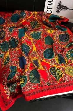 MICAS Accessories-Vintage Print Scarf RED