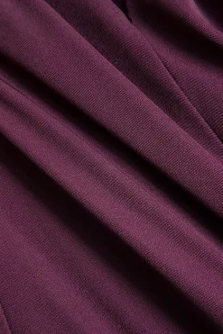 MICAS Mini Dresses-V-neck Belted Mini Dress BURGUNDY