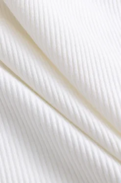 MICAS Long Sleeve Tops|Long Sleeves Tops-V-Neck Cross Design Long-Sleeve Top WHITE