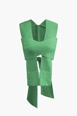 MICAS Knitwear|Knit Tops-V-neck Cross Knot Back Knit Top