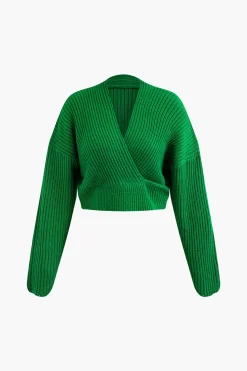 MICAS Knitwear|Knit Sets-V-neck Long Sleeve Sweater And Skirt Set