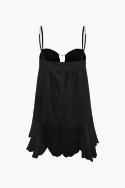 MICAS Mini Dresses-V-neck Rhinestone Decor Mini Dress