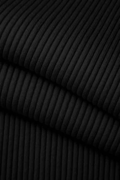 MICAS Knitwear|Long Sleeve Dresses-V-neck Rib Knit Collar Button Long Sleeve Midi Dress