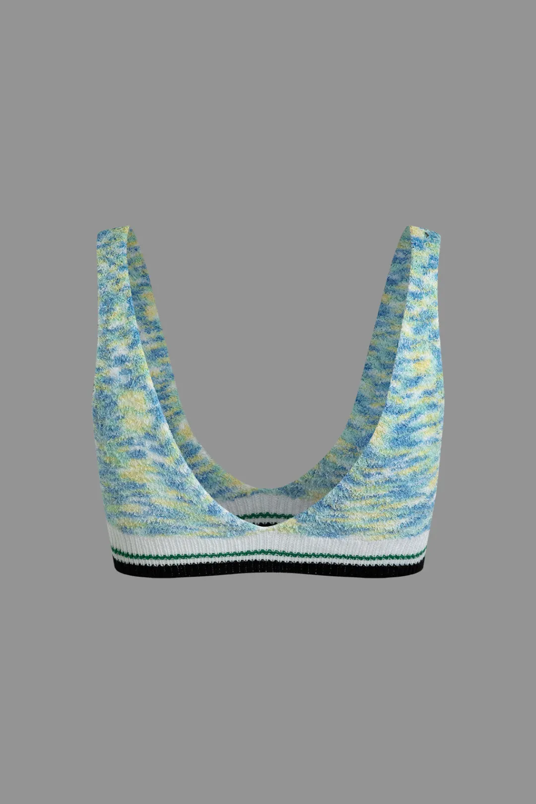 MICAS Knit Sets-V-Neck Sleeveless Knit Tank Top And Ruffle Mini Skirt Set BLUE