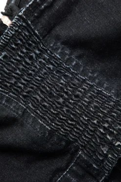 MICAS Tube Tops|Corset & Bustier Tops-V-neck Zip-Up Strapless Bustier Top BLACK