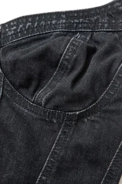 MICAS Tube Tops|Corset & Bustier Tops-V-neck Zip-Up Strapless Bustier Top BLACK