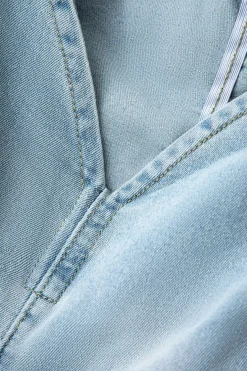 MICAS Skirts-V-waist Buckle Flap Pocket Denim Cargo Skirt