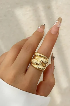 MICAS Accessories-Water Droplet Ring GOLD