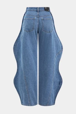 MICAS Jeans-Wave Leg High Waist Jeans DARK WASH BLUE