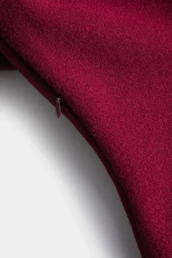 MICAS Long Sleeve Dresses|Mini Dresses-Woolen Round Neck Long Sleeve Puff Mini Dress BURGUNDY