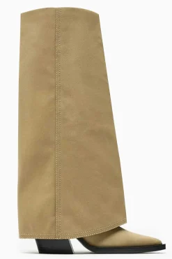 MICAS Shoes|Boots-Wrap Pointed Mid Calf Boots BEIGE