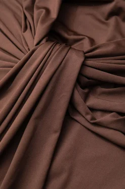 MICAS Long Sleeve Dresses|Maxi Dresses-Wrap Ruched High Neck Long Sleeve Maxi Dress