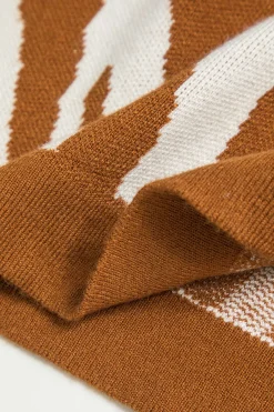 MICAS Midi Dresses-Zebra Print Asymmetrical Midi Dress BROWN