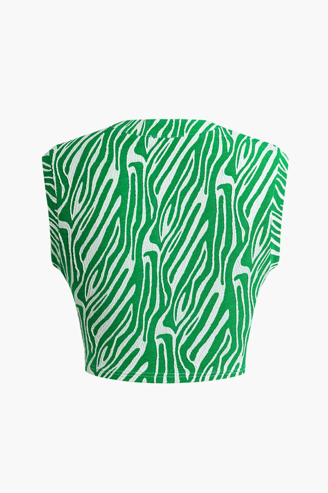 MICAS T-Shirts-Zebra Print V-neck Sleeveless T-shirt Contrast Color