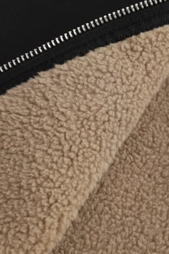 MICAS Outerwear|Outerwear-Zipper Double-Sided Long Sleeve Round Neck Coat BLACK