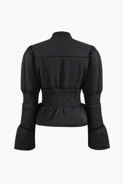 MICAS Outerwear|Outerwear-Zipper Patchwork Puffers BLACK