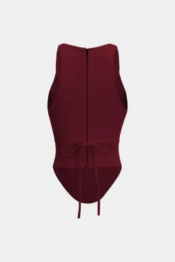 MICAS Corset & Bustier Tops|Tank Tops & Cami-Zipper Tie-Up Corset Waist Tank Top