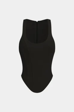 MICAS Corset & Bustier Tops|Tank Tops & Cami-Zipper Tie-Up Corset Waist Tank Top